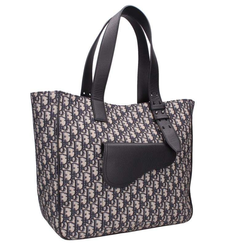 Dior Oblique Jacquard Saddle Tote Bag