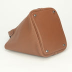 Hermes Picotin Lock PM 18 Tote Bag Taurillon Clemence Gold Brown Silver — view 6