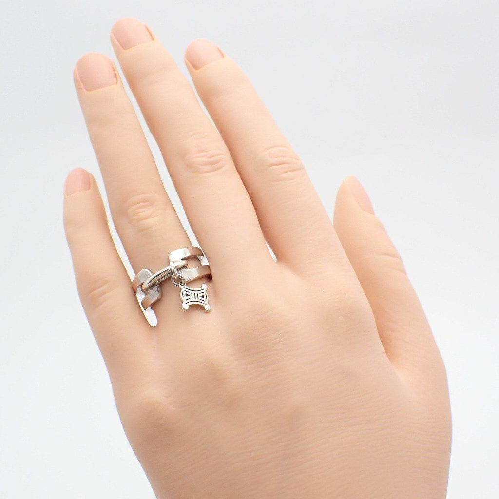 Celine Macadam Drop Charm Ring 925 Sterling — view 7