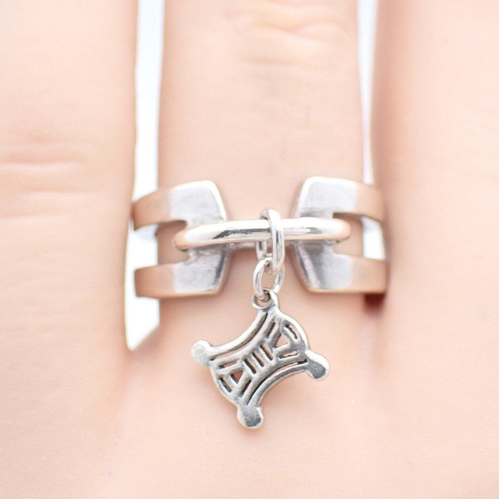 Celine Macadam Drop Charm Ring 925 Sterling — view 6