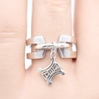 Celine Macadam Drop Charm Ring 925 Sterling — view 6
