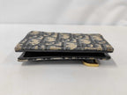 Dior Card Case Oblique Saddle Navy Canvas Leather Gold — view 4