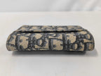 Dior Card Case Oblique Saddle Navy Canvas Leather Gold — view 6