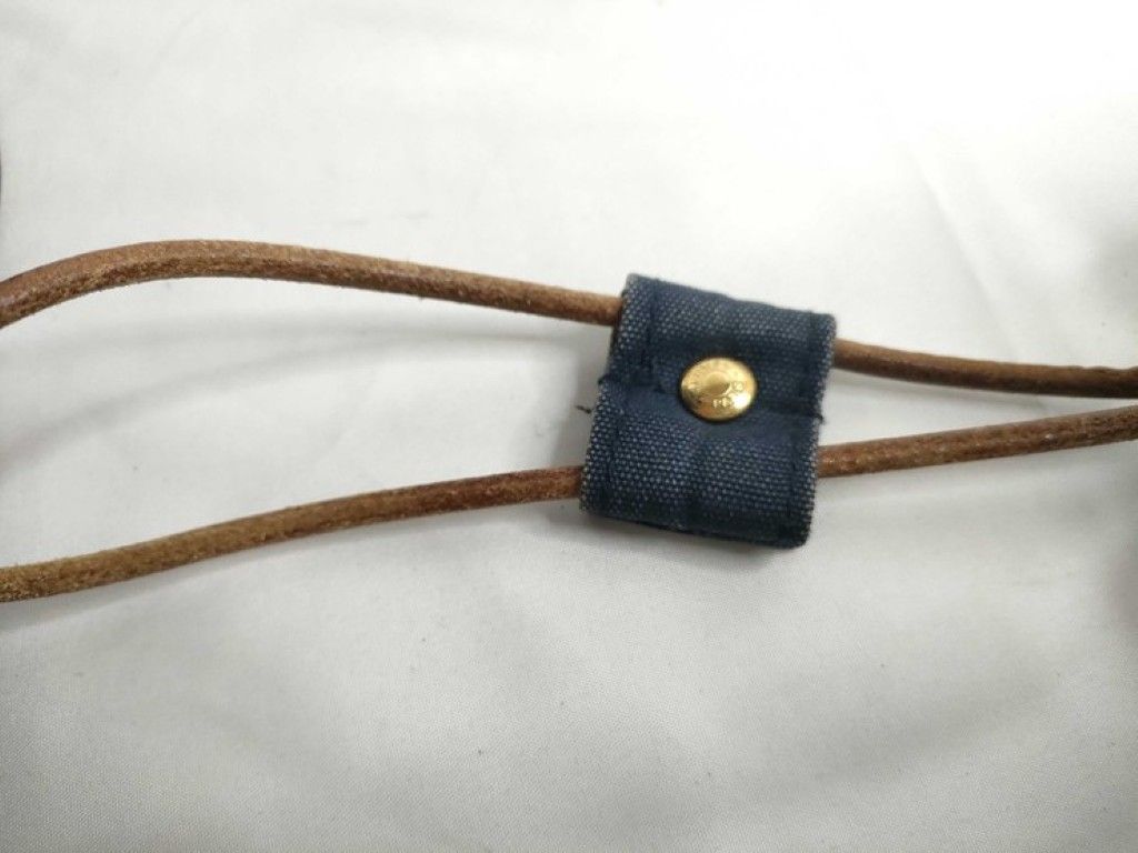 Hermes Shoulder Bag Polochon Mimile PM Navy Canvas Leather — view 7