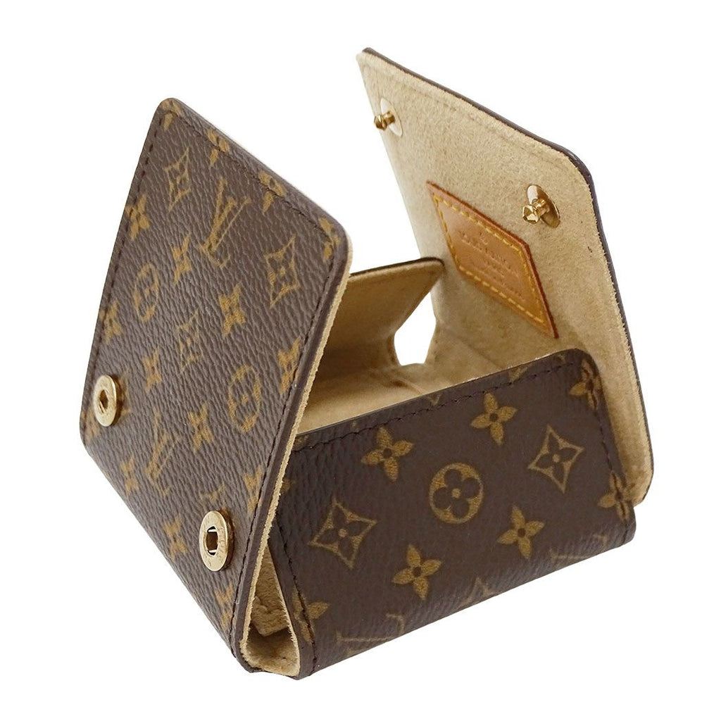 Louis Vuitton Monogram Canvas Brown Jewelry Case Small Compact — view 4