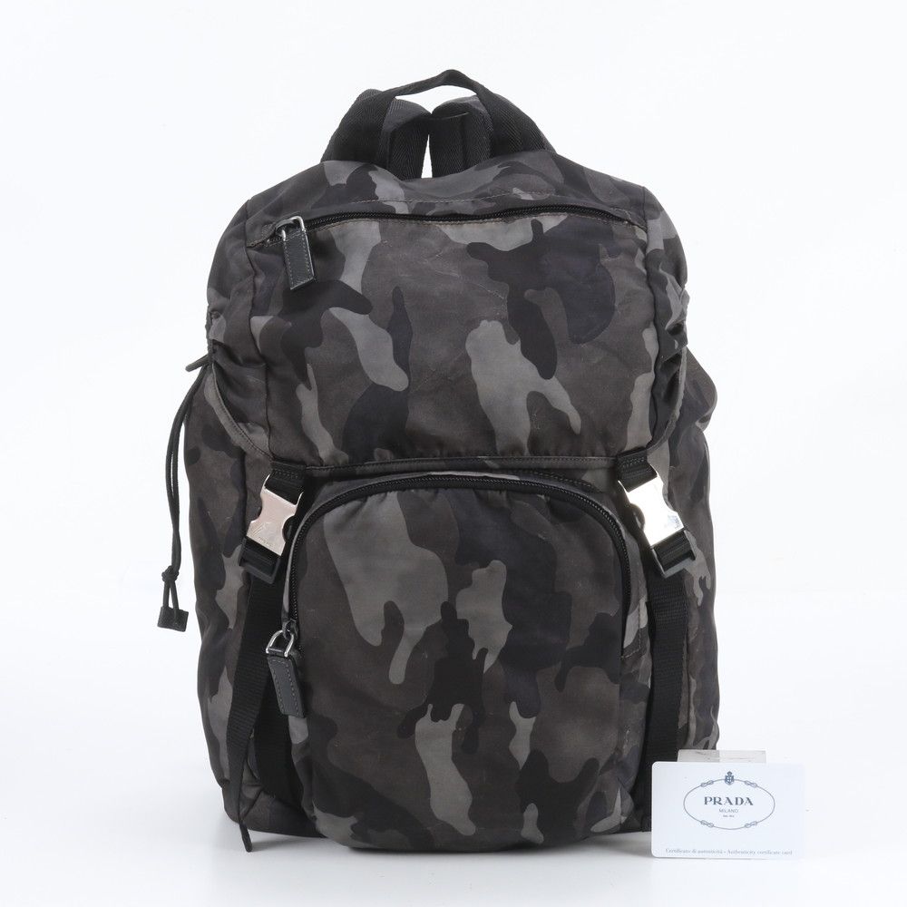 Prada Tessuto Nylon Camouflage Pattern Backpack