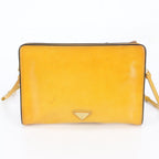 Prada Triangle Logo Ribbon Motif Leather Shoulder Bag — view 3