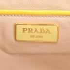 Prada Triangle Logo Ribbon Motif Leather Shoulder Bag — view 8