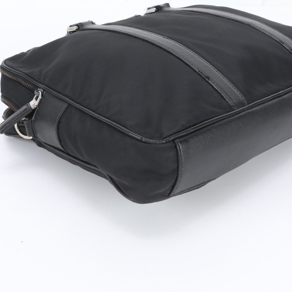 Prada Tessuto Nylon Saffiano Triangle Logo Leather Business Bag Document Bag — view 5