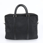 Prada Tessuto Nylon Saffiano Triangle Logo Leather Business Bag Document Bag — view 3