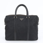 Prada Tessuto Nylon Saffiano Triangle Logo Leather Business Bag Document Bag