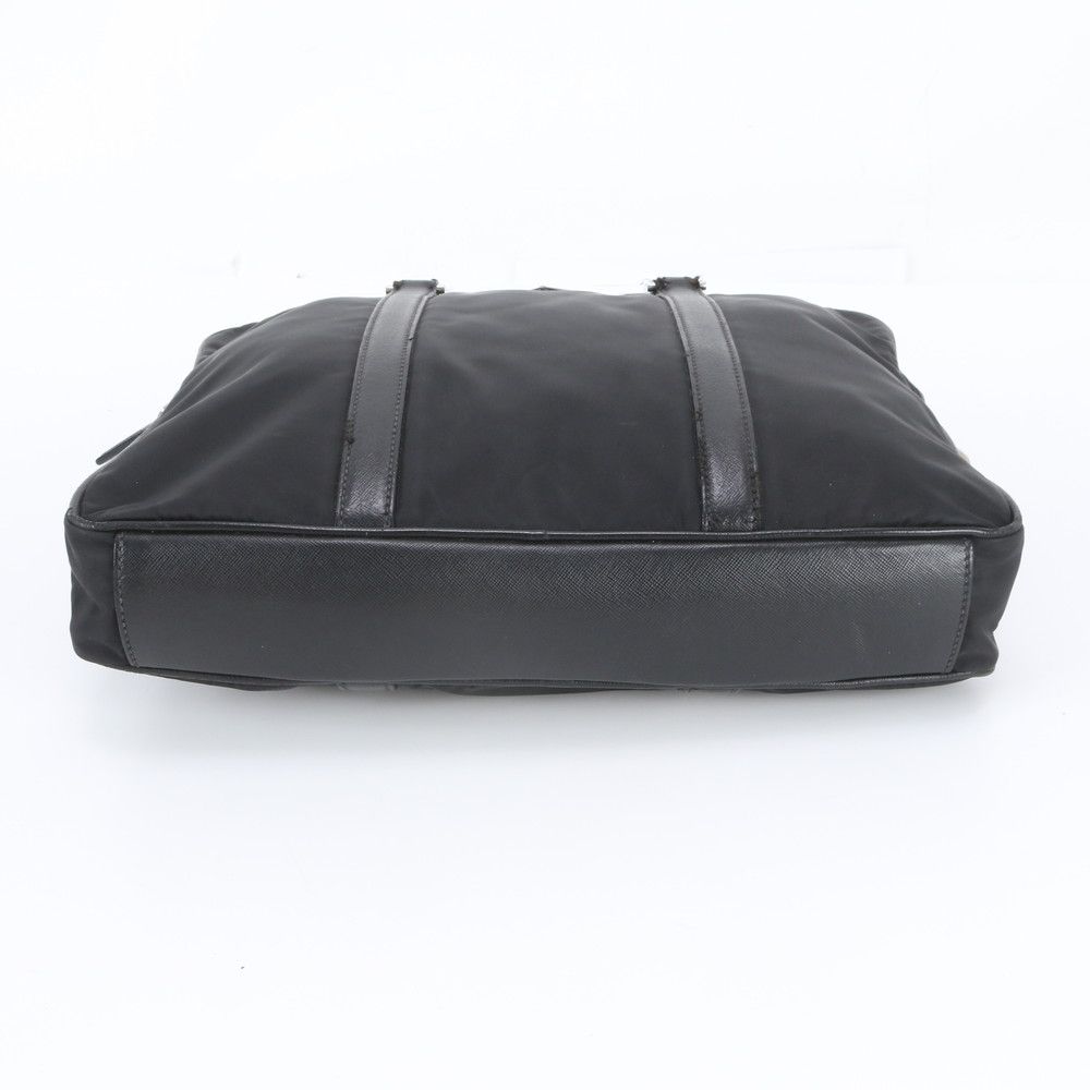 Prada Tessuto Nylon Saffiano Triangle Logo Leather Business Bag Document Bag — view 6