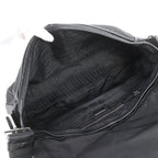 Prada Tessuto Nylon Triangle Logo Leather Shoulder Bag Crossbody Messenger — view 7
