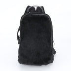 Prada Tessuto Nylon Rabbit Fur Leather Backpack