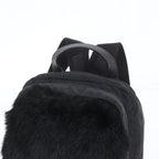 Prada Tessuto Nylon Rabbit Fur Leather Backpack — view 2