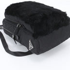 Prada Tessuto Nylon Rabbit Fur Leather Backpack — view 4