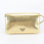 Prada Leather Shoulder Bag Crossbody Gold — view 3