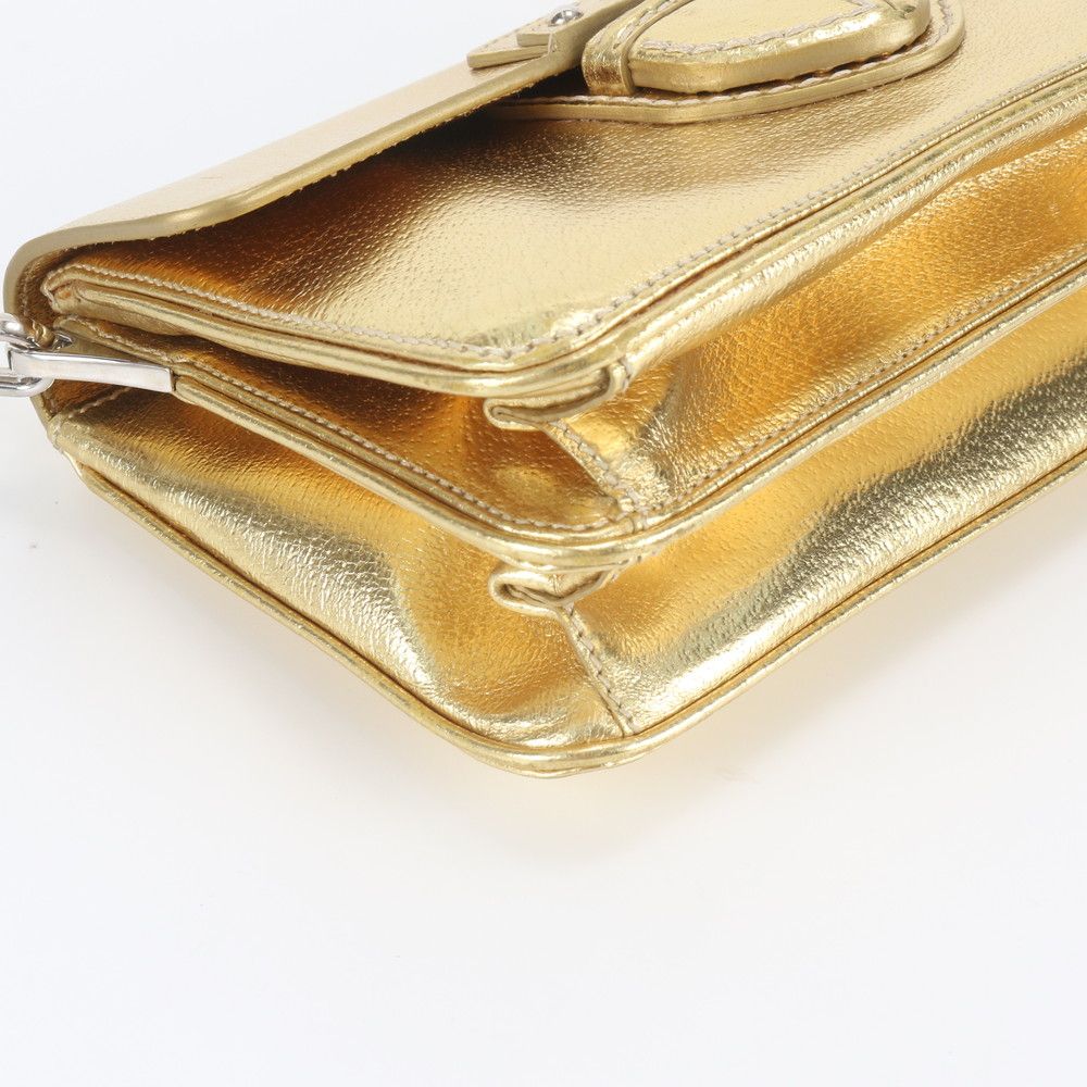 Prada Leather Shoulder Bag Crossbody Gold — view 4