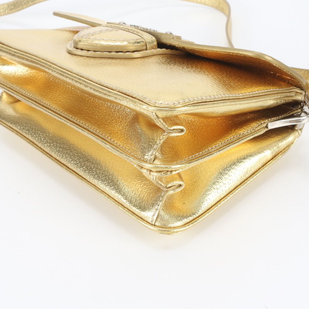 Prada Leather Shoulder Bag Crossbody Gold — view 5