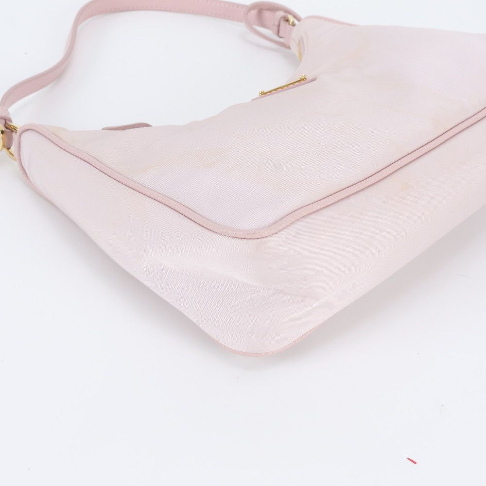 Prada Re-Nylon Triangle Logo Leather Shoulder Bag — view 4