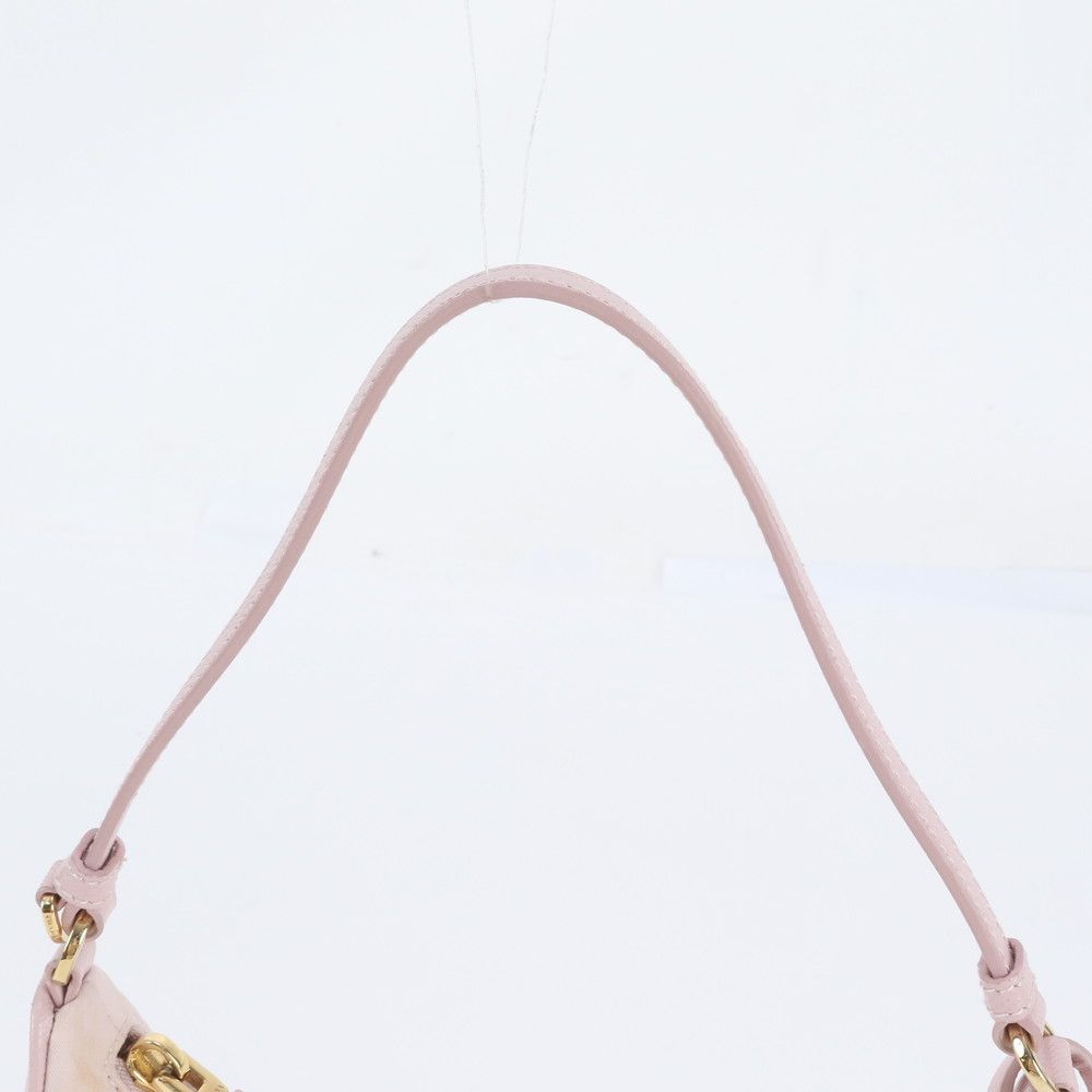 Prada Re-Nylon Triangle Logo Leather Shoulder Bag — view 2