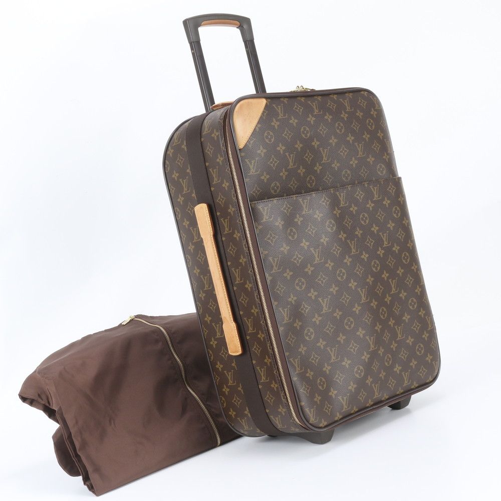 Louis Vuitton Monogram Pegase 55 Leather Suitcase Carry Case Bag