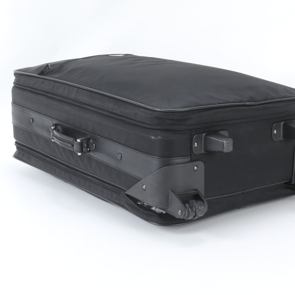 Prada Tessuto Nylon Triangle Logo Leather Suitcase Carry Case Bag — view 6
