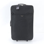 Prada Tessuto Nylon Triangle Logo Leather Suitcase Carry Case Bag — view 2