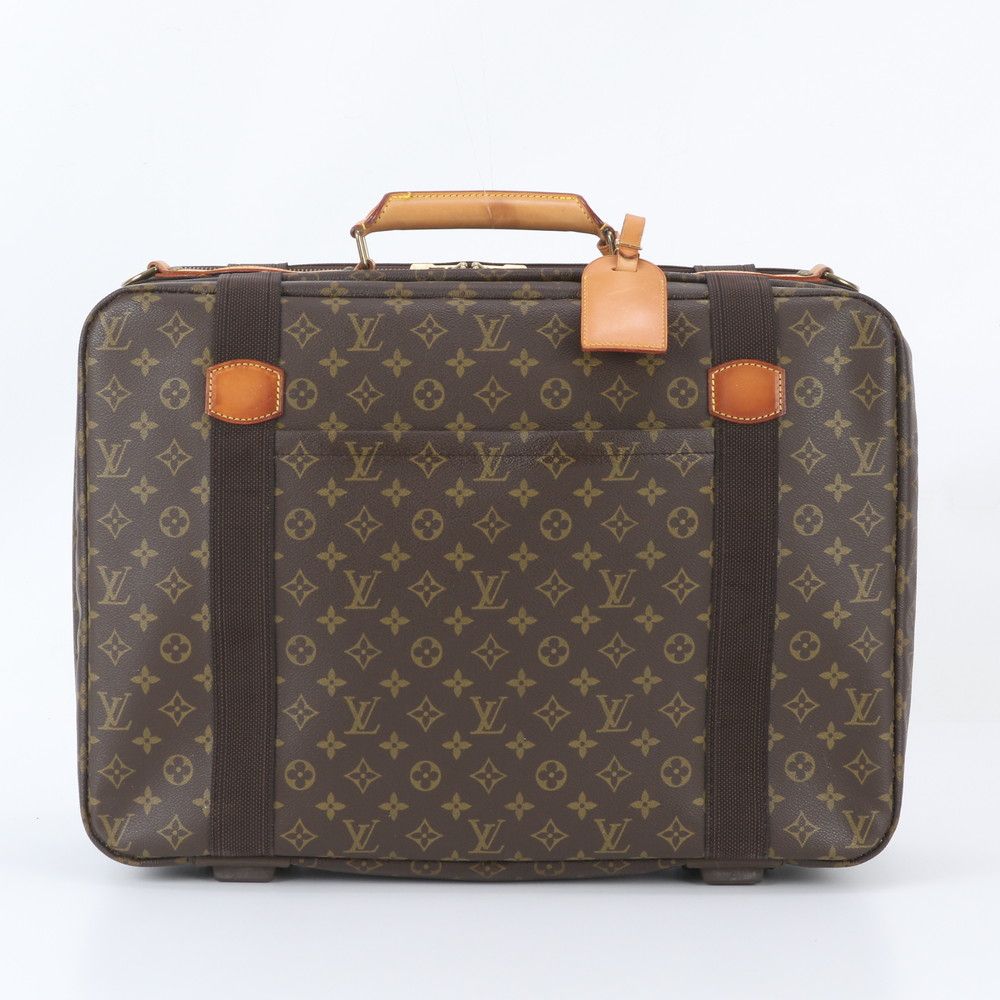 Louis Vuitton Monogram Satellite 53 Leather Boston Bag Tote Carrie