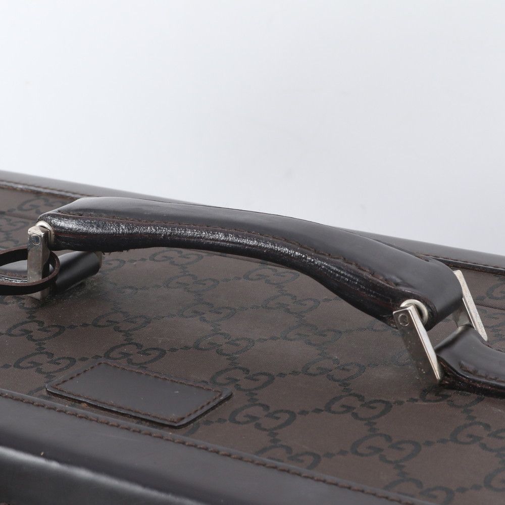 Gucci GG Nylon Leather Trunk Hard Case Boston Bag Brown — view 2