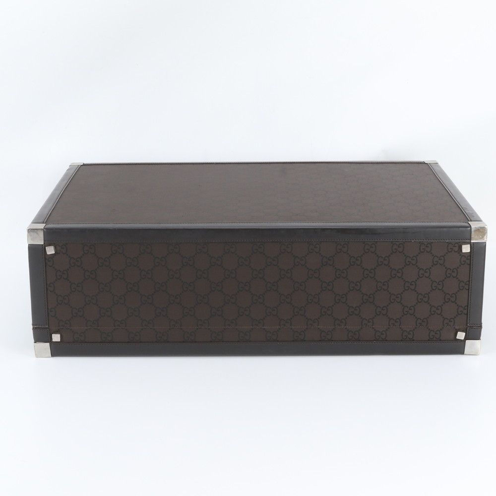 Gucci GG Nylon Leather Trunk Hard Case Boston Bag Brown — view 6