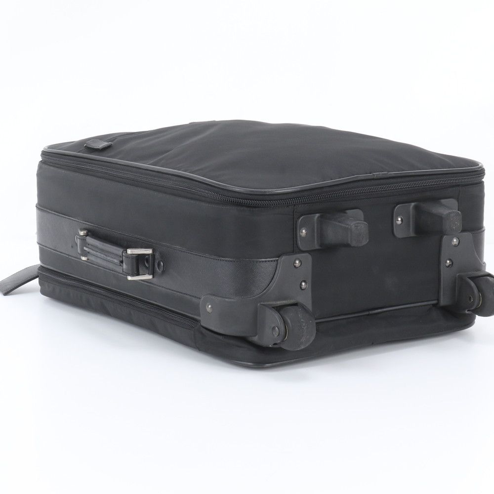 Prada Tessuto Nylon Saffiano Leather Suitcase Carry Case Bag — view 6