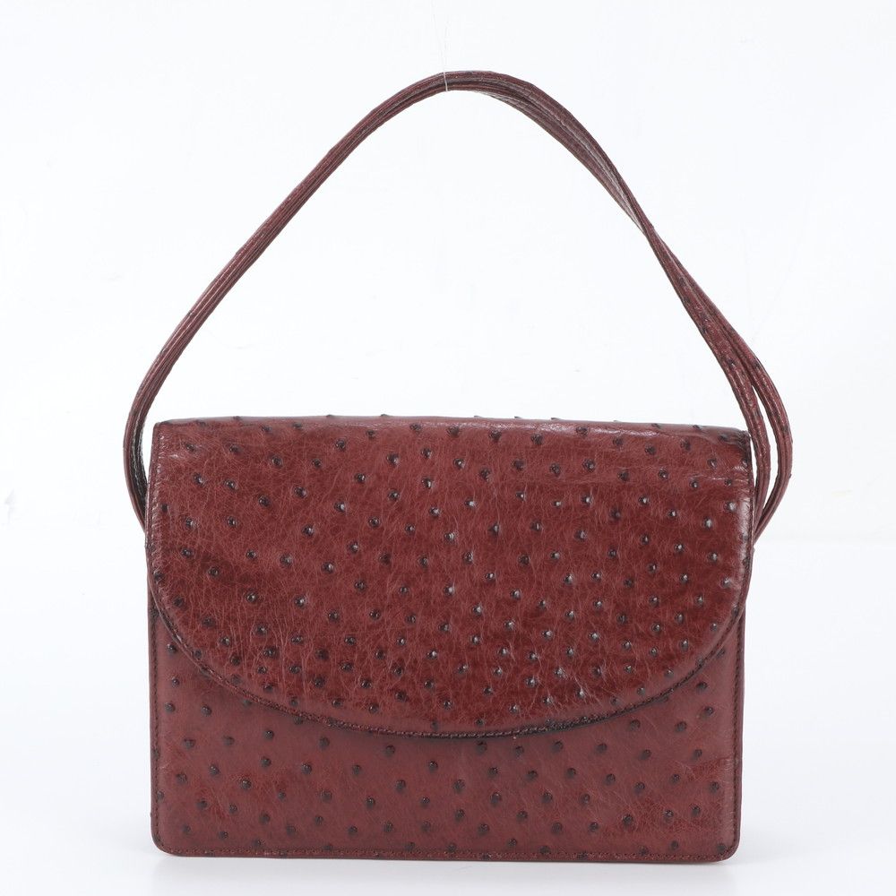 Loewe Vintage Ostrich Leather Shoulder Bag