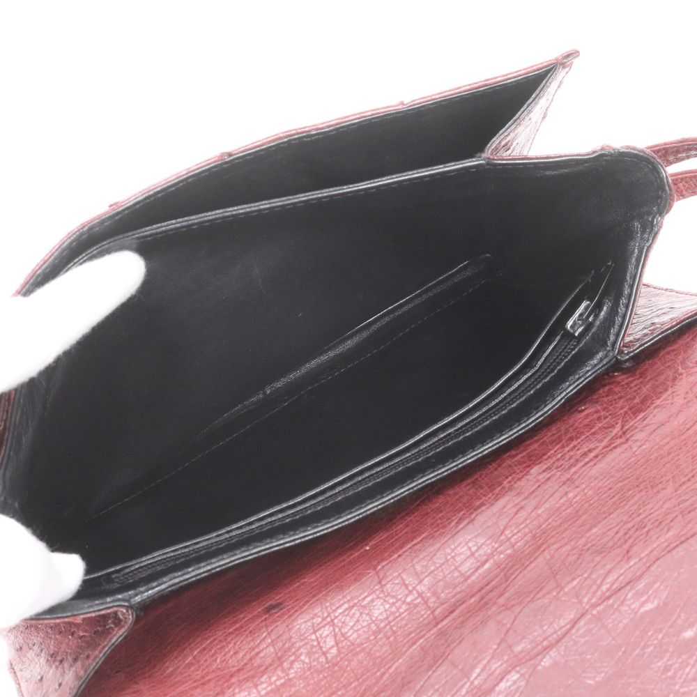 Loewe Vintage Ostrich Leather Shoulder Bag — view 7