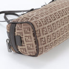 Fendi Zucchino Leather Canvas Shoulder Bag — view 5