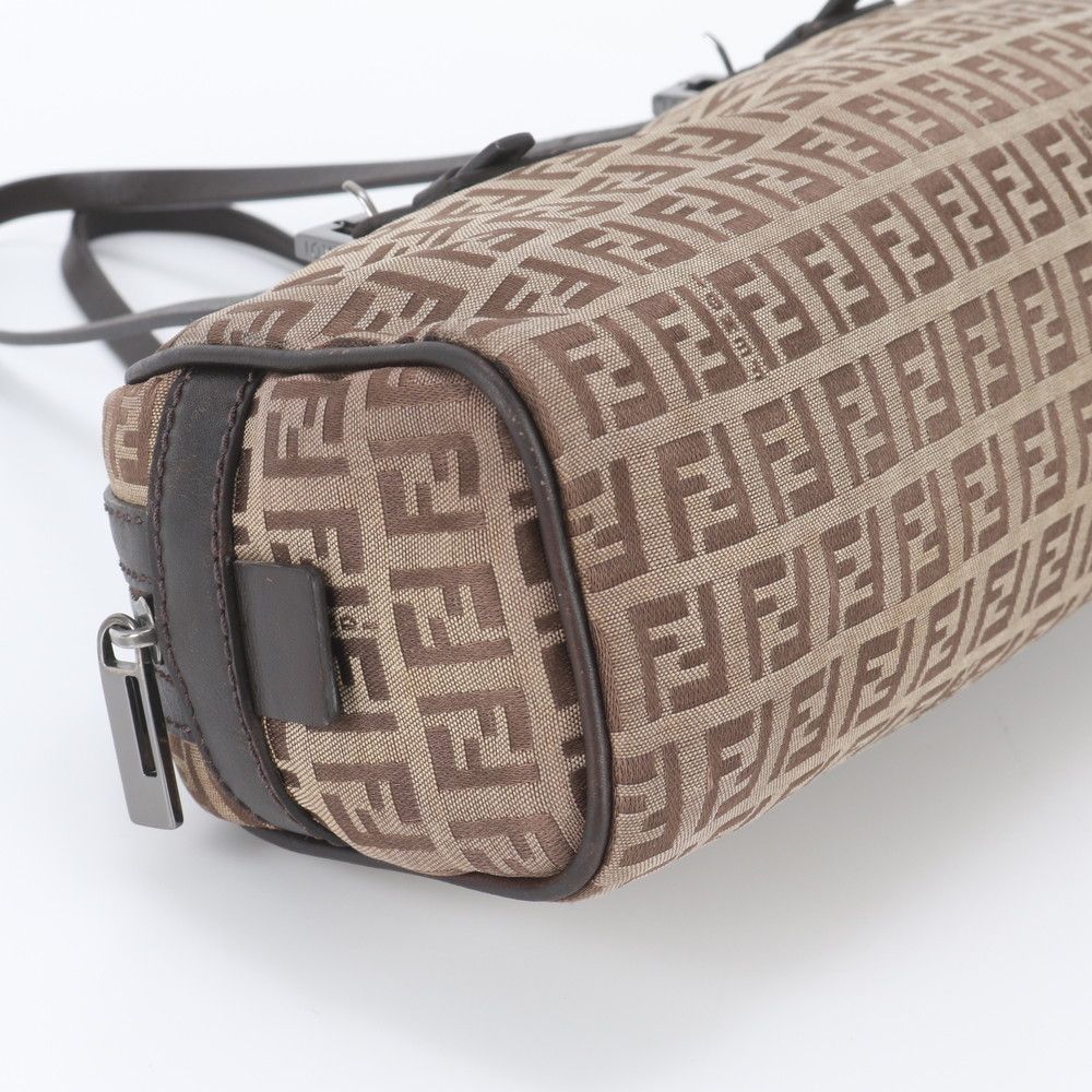Fendi Zucchino Leather Canvas Shoulder Bag — view 5