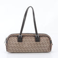 Fendi Zucchino Leather Canvas Shoulder Bag