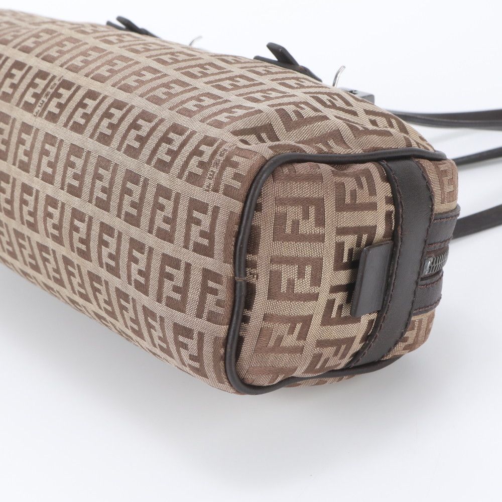 Fendi Zucchino Leather Canvas Shoulder Bag — view 4