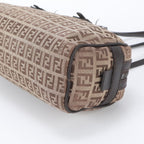 Fendi Zucchino Leather Canvas Shoulder Bag — view 4