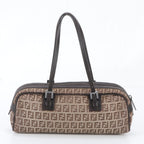 Fendi Zucchino Leather Canvas Shoulder Bag — view 3