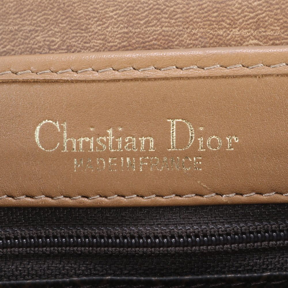 Dior Vintage Honeycomb Pattern Leather Shoulder Bag — view 8