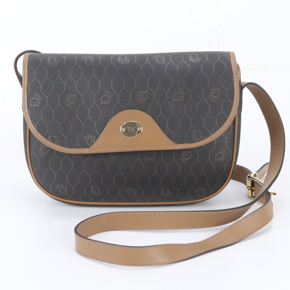 Dior Vintage Honeycomb Pattern Leather Shoulder Bag