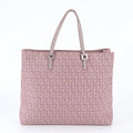 Fendi Zucchino FF Leather Canvas Tote Bag Shoulder Hand Pink