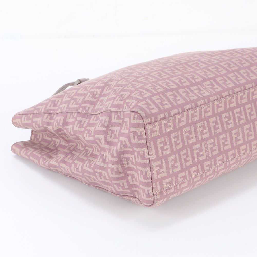 Fendi Zucchino FF Leather Canvas Tote Bag Shoulder Hand Pink — view 5