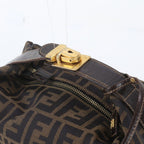 Fendi Zucca Pouch Leather Nylon Handbag Clutch — view 2