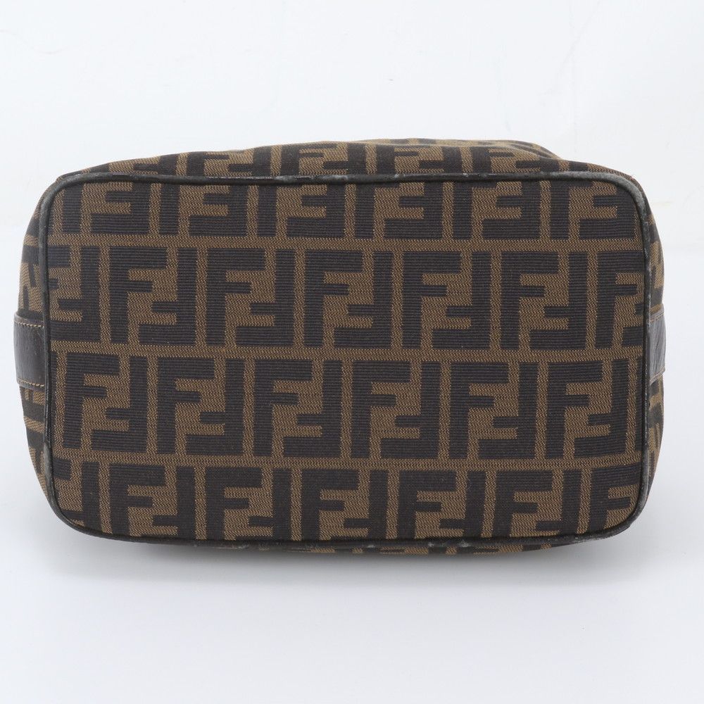 Fendi Zucca Pouch Leather Nylon Handbag Clutch — view 6