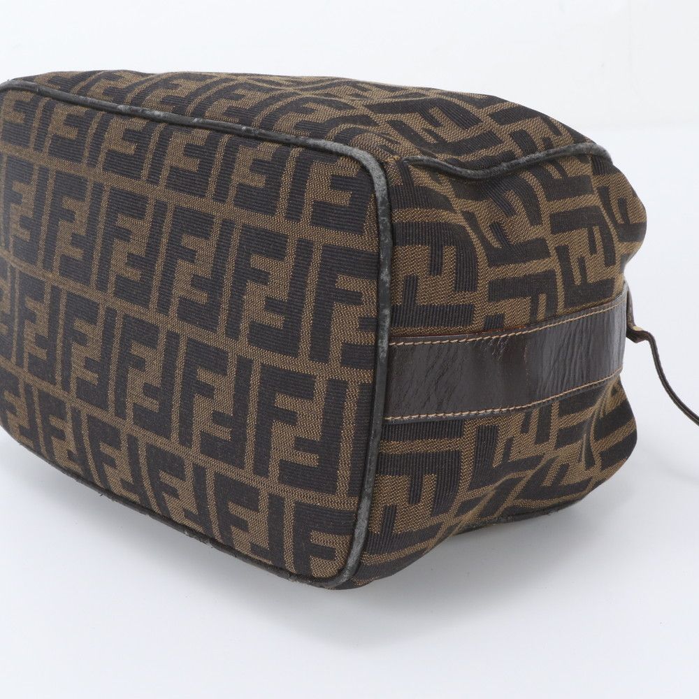 Fendi Zucca Pouch Leather Nylon Handbag Clutch — view 4