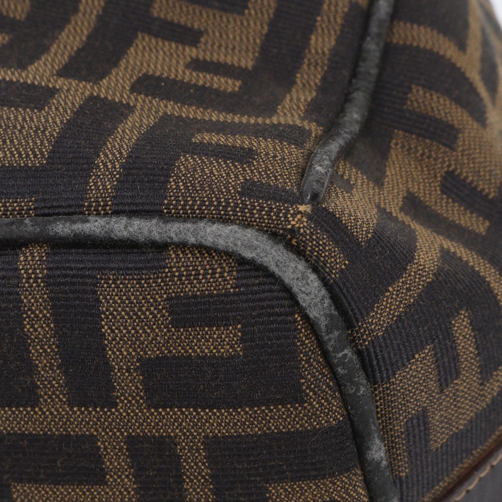 Fendi Zucca Pouch Leather Nylon Handbag Clutch — view 8