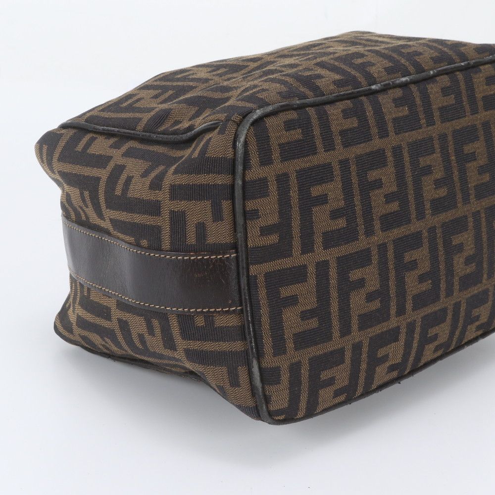 Fendi Zucca Pouch Leather Nylon Handbag Clutch — view 5