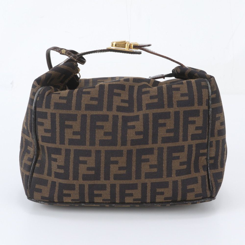 Fendi Zucca Pouch Leather Nylon Handbag Clutch — view 3